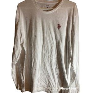 U.S.Polo Assn Men's White Cotton Long Sleeve Shirt, Size Xl